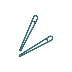 chopsticks icon. Thin line chopsticks icon from restaurant collection. Outline vector isolated on white background. Editable chopsticks symbol can be used web and mobile