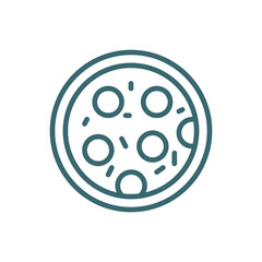 pepperoni pizza icon. Thin line pepperoni pizza icon from restaurant collection. Outline vector isolated on white background. Editable pepperoni pizza symbol can be used web and mobile