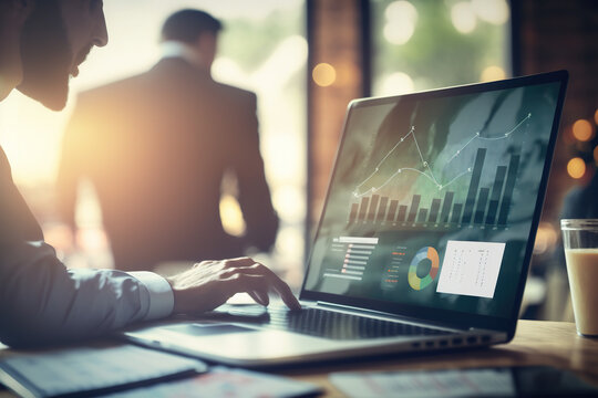 A person Business working and brainstorming. Generative AI