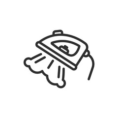 wiping iron icon. Thin line wiping iron, brush icon from cleaning collection. Outline vector isolated on white background. Editable wiping iron symbol can be used web and mobile