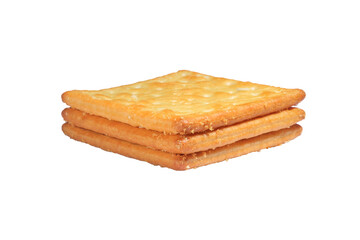 Fresh baked butter cream crackers cheese biscuits on transparent background stock photo png. - Powered by Adobe