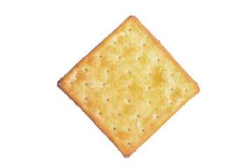 Fresh baked butter cream crackers cheese biscuits on transparent background stock photo png.