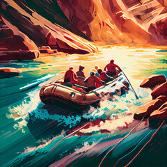 Rafting with waves