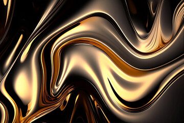 Abstract liquid background with metallic texture wallpaper digital art with generative ai