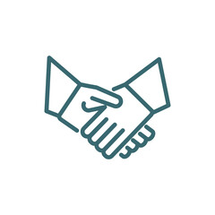 shake hands icon. Thin line shake hands icon from Insurance and Coverage collection. Outline vector isolated on white background. Editable shake hands symbol can be used web and mobile