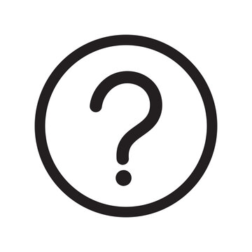 Question mark with circle shape icon, sign or symbol for design, presentation, website or apps elements.