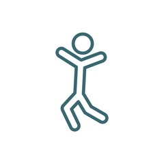 dancing motion icon. Thin line dancing motion icon from sport and game collection. Outline vector isolated on white background. Editable dancing motion symbol can be used web and mobile