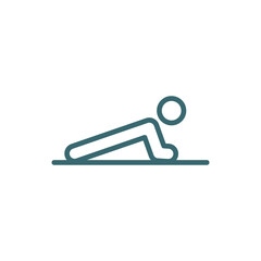 man doing pushups icon. Thin line man doing pushups icon from sport and game collection. Outline vector isolated on white background. Editable man doing pushups symbol can be used web and mobile