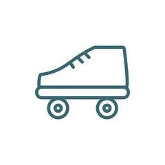 roller skate icon. Thin line roller skate icon from sport and game collection. Outline vector isolated on white background. Editable roller skate symbol can be used web and mobile