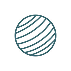 gym ball icon. Thin line gym ball icon from sport and game collection. Outline vector isolated on white background. Editable gym ball symbol can be used web and mobile