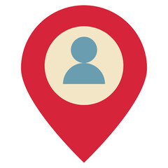 pin search finding human business target icon flat style