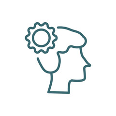 strategy thought icon. Thin line strategy thought icon from startup and strategy collection. Outline vector isolated on white background. Editable strategy thought symbol can be used web and mobile