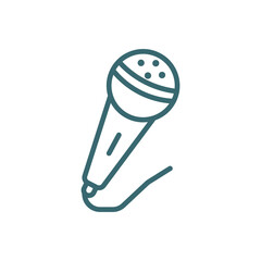 basic microphone icon. Thin line basic microphone icon from technology collection. Outline vector isolated on white background. Editable basic microphone symbol can be used web and mobile