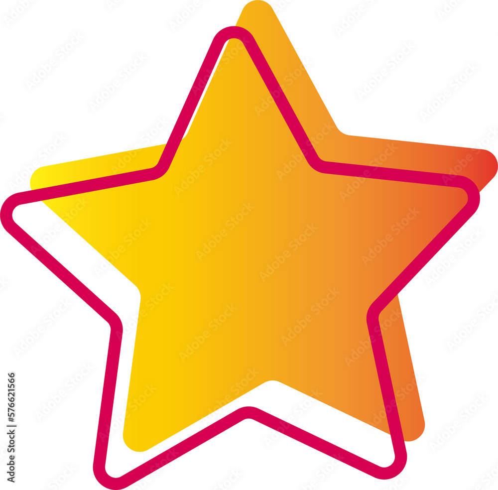 Wall mural gradient golden three-dimensional star pattern icon