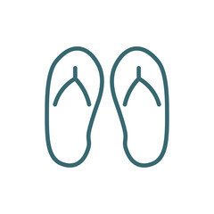 flip flop icon. Thin line flip flop icon from travel and trip collection. Outline vector isolated on white background. Editable flip flop symbol can be used web and mobile