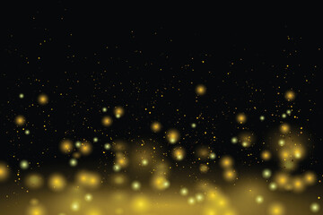 Fototapeta na wymiar Gold glitter bokeh dust abstract background