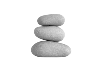 Pile of white spa stones on a transparent background