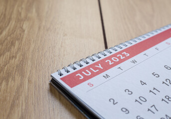 Closeup shot of a 2023 calendar, 