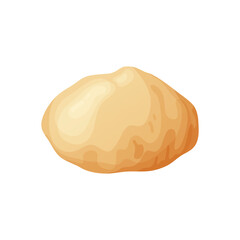 Fresh raw dough for bakind. Homemade tasty bread. Cartoon of wooden kitchen rolling pin. Vector illustration for menu, cafe, restaurant
