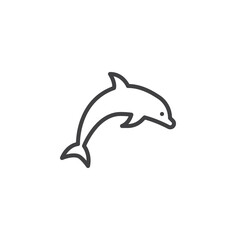 Dolphin jump line icon