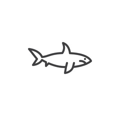 Shark fish line icon