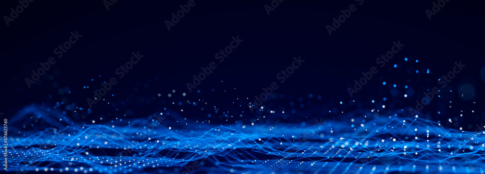 Wall mural big data visualization. data technology illustration. science background. 3d