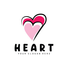 Heart Logo, Love Design, Valentine's Day Vector, Love Heart Icon, Illustration Template