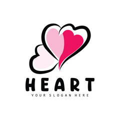 Heart Logo, Love Design, Valentine's Day Vector, Love Heart Icon, Illustration Template