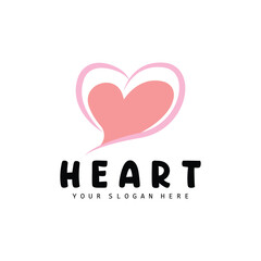 Heart Logo, Love Design, Valentine's Day Vector, Love Heart Icon, Illustration Template