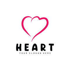 Heart Logo, Love Design, Valentine's Day Vector, Love Heart Icon, Illustration Template