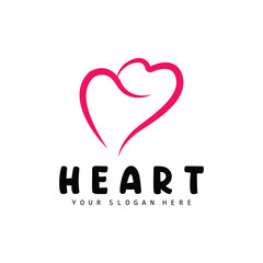 Heart Logo, Love Design, Valentine's Day Vector, Love Heart Icon, Illustration Template