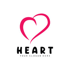 Heart Logo, Love Design, Valentine's Day Vector, Love Heart Icon, Illustration Template