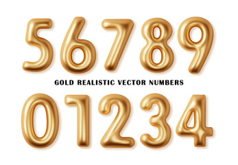 Golden numbers set 3d realistic. Png Metal golden font number 1,2,3,4,5,6,7,8,9,0. Decoration for banner, cover, birthday or anniversary party invitation design.