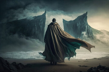 Legends Unfolded: A Captivating Journey Wearing a Mystical Cape Generative AI