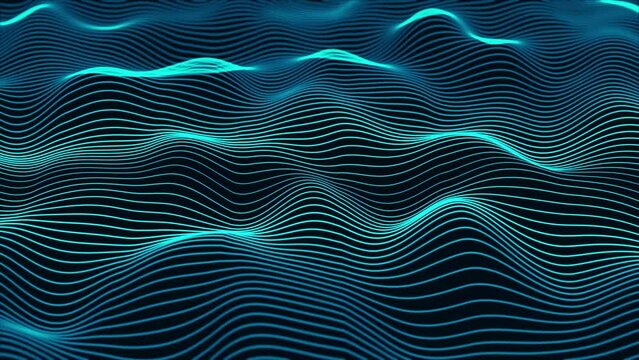 abstract gradient ribbon line wave animated 4K. multicolor particle line wavy background. 