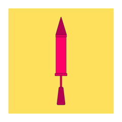 Pichkari icon isolated on yellow background, vector illustration. 