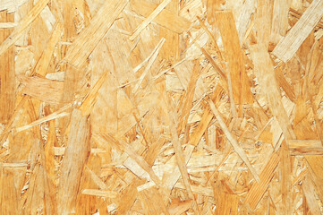 Close up image of an OSB board. OSB board background.