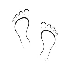Foot flat design icon. Vector illustration.