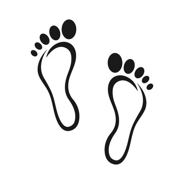 Web icon for feet flat design. Illustration