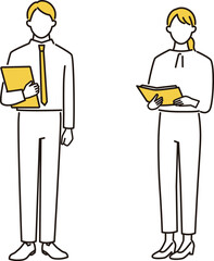 ビジネスパーソンの全身イメージ　事務