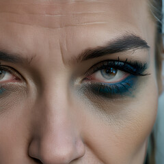 Obraz premium ai-generated illustration of a fictional woman closeup view of the face