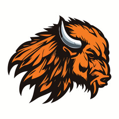 Angry Bull head mascot vector illustration with isolated background