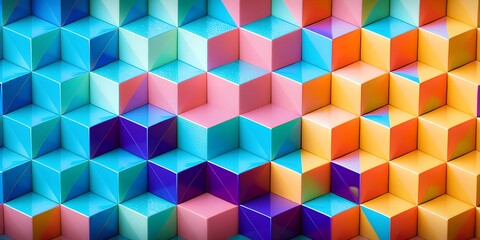 abstract colorful cube background,AI generative