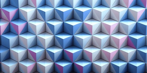 abstract colorful pale blue cube background,AI generative