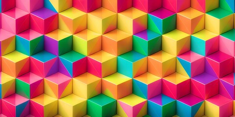 abstract colorful cube background,AI generative
