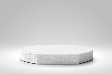 Empty stone podium or pedestal on white background. Generative AI
