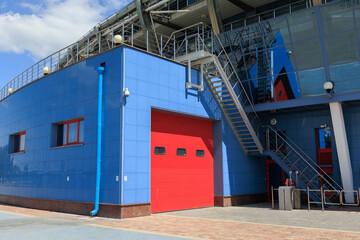 Background for design of a texture on a wall and gate of modern buildings 