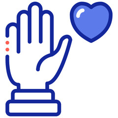 hand holding heart icon