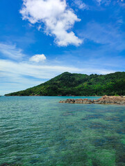 Fototapeta na wymiar Seabank of Lemukutan Island Landscape at Bengkayang Regency, West Kalimantan, Indonesia
