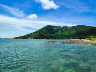 Seabank of Lemukutan Island Landscape at Bengkayang Regency, West Kalimantan, Indonesia